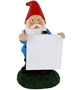 Gnometastic Gnomes - Middle Finger Gnome with Blank Lawn Sign, 9in - Funny Garden Gnomes Outdoor ...