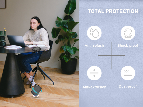 A shockproof layer and an elastic bandage inside the box secures for samsung T9 in its place.