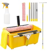 Professional Window Cleaning Kit with Bucket 3 Gallon,Window Washing Kit with 6FT Extension Pole,...