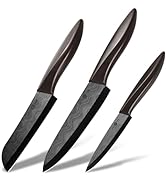 YUSOTAN 3-Piece Ceramic Knife Set 6" Ceramic Knife 5" Lettuce Knife 4" Paring Knife Ceramic Kitch...