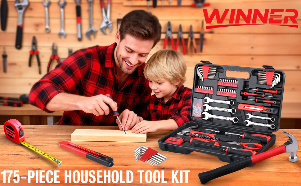 basic starter car home homeowner tool kit set toolbox household women men father house gift auto