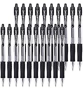 Gel Pens, 20 Pack Black Gel Pen Medium Point, Retractable Gel Ink Rollerball Pens with Premium In...
