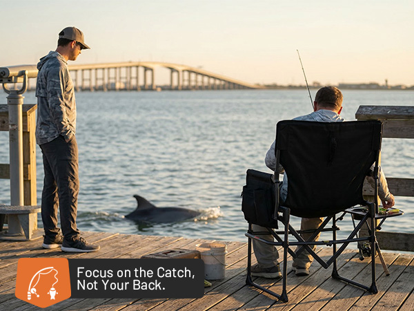 fishing chair, heavy duty, stable, side table, tackle