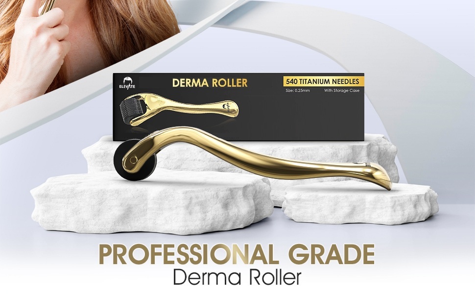 elegant luxury professional gold derma roller