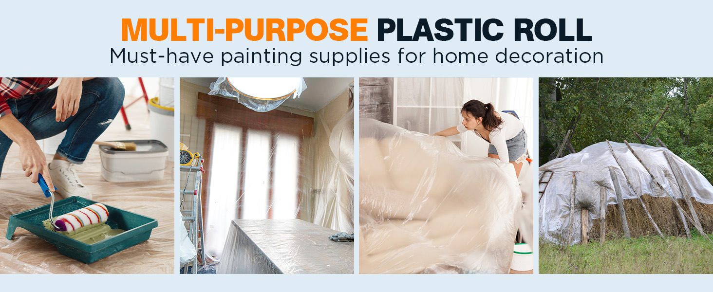 This paint plastic covering is easy to cut to your desired size and shape.