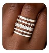 RLMOON Stackable Gold Rings for Women Non Tarnish Dainty 14K Gold/Silver Plated Stacking Thumb Ri...