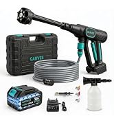 Garvee 20V Cordless Pressure Washer, 4.0Ah Battery &amp; Charger, 500 PSI Brushless Portable Power Wa...