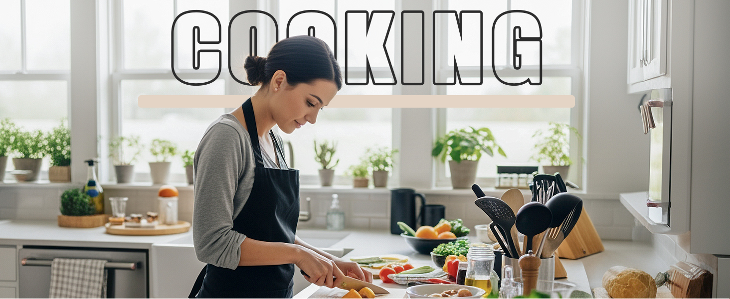 Water Oil Resistant Chef Cooking Aprons Two 2 Pockets Men Women Baking Painting Waiter Waitress