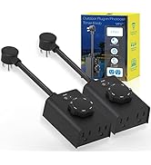 Minoston Outdoor Timers for Electrical Outlet, Dusk to Dawn Timer Outlet, 2, 4, 6 or 8 Hours, Wea...