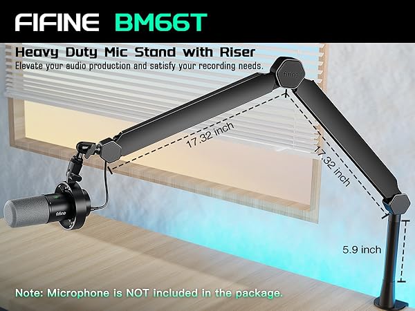 microphone boom arm with riser