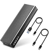 ANEXT M.2 NVME SSD Enclosure Adapter Tool-Free, USB C 3.1 Gen 2 10Gbps NVME, 10Gbps SATA PCIe M-K...