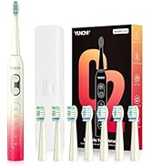 YUNCHI Electric Toothbrush for Adults and Kids, Rechargeable Battery Toothbrushes, 8 Brush Heads,...