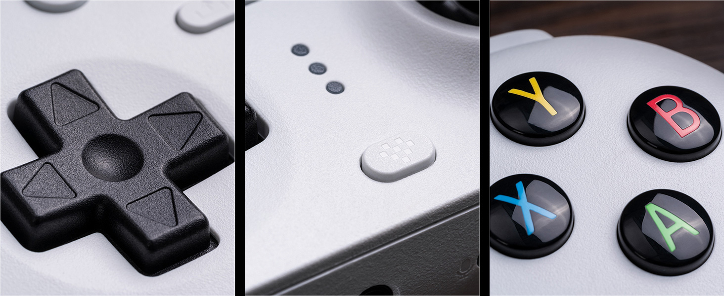 Perfect classic d-pad, enhanced grip 