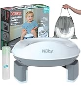 Nuby On-The-Go Portable Potty Seat - Travel Toilet Seat for Boys and Girls 18+ Months - Includes ...