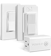 SURAIELEC 3 Way Wireless Light Switch, Remote Control Outlet, Decorator Rocker Wall Switch, 15 AM...