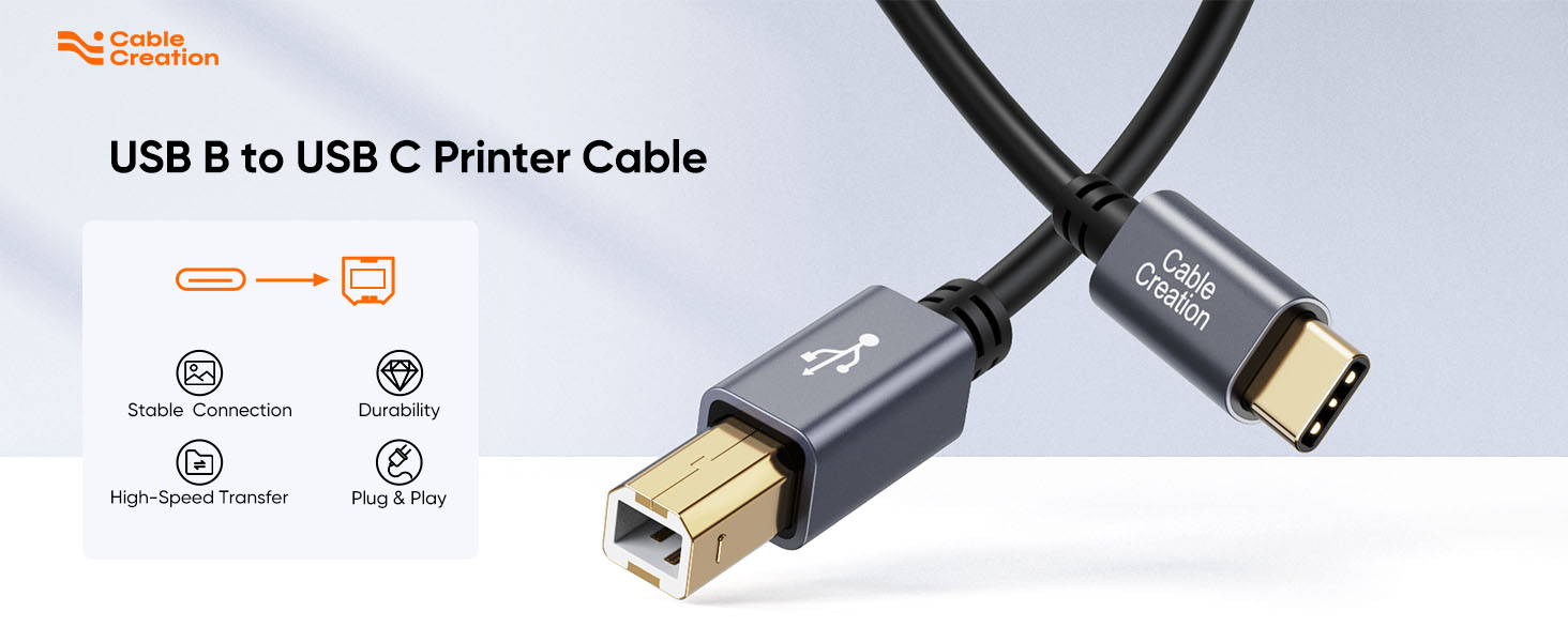 usb b to usb c printer cable