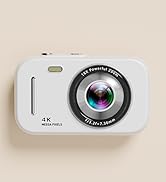 Digital Camera, White 48MP 4K Compact Digital Camera with Auto Focus