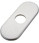 Brushed Nickel Faucet Plate, Sink Hole Cover, Faucet Deck Plate 6.5 Inch 4 Hole Cover Rectangle E...