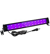 BOSITE 50W Black Light Bars Waterproof Portable 395-405nm UV LED Blacklights with Plug+ON/Off Swi...