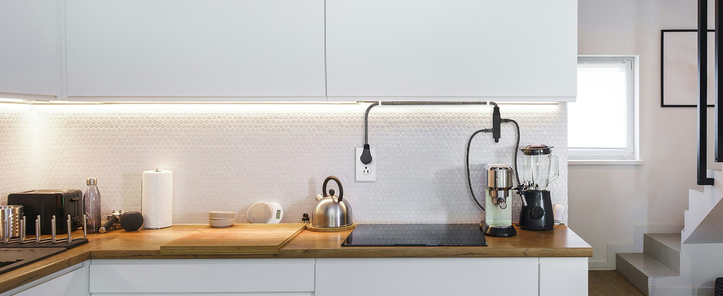 360° Rotating Flat Plug Extension Cord