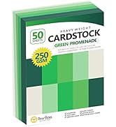 Green Colored Cardstock Thick Paper 50 Sheets, 8.5" x 11" Heavyweight 92lb Cover Card Stock for C...