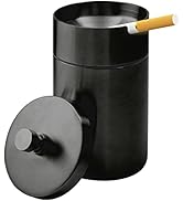 Car Ashtray with Lid Smell Proof Stainless Steel Auto Ashtrays Portable Smokeless Detachable Wind...