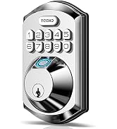 TEEHO TE002 Fingerprint Door Lock - Keyless Entry Electronic Keypad Deadbolt with 2 Backup Keys -...