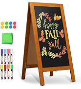 DOLLAR BOSS 40" x 20" A-Frame Chalkboard Sign Double-Sided Magnetic Sandwich Board Solid Pine Woo...