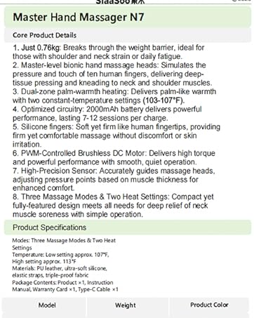 Bionic Deep Tissue Kneading,neck massager for pain relief deep tissue, Heating Neck Massager