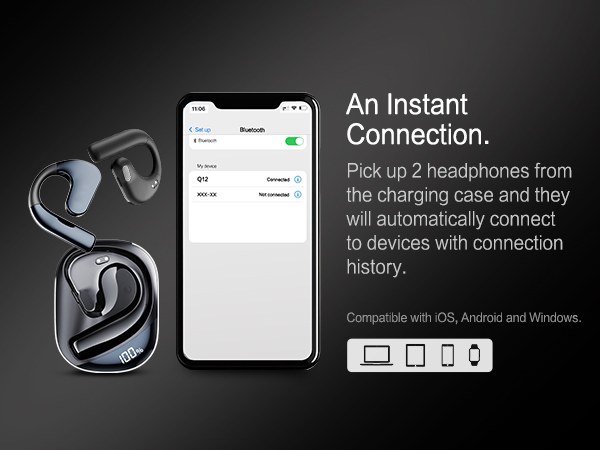 NEOQOQO over the ear bluetooth headphones Compatible with iOS, Android and Windows