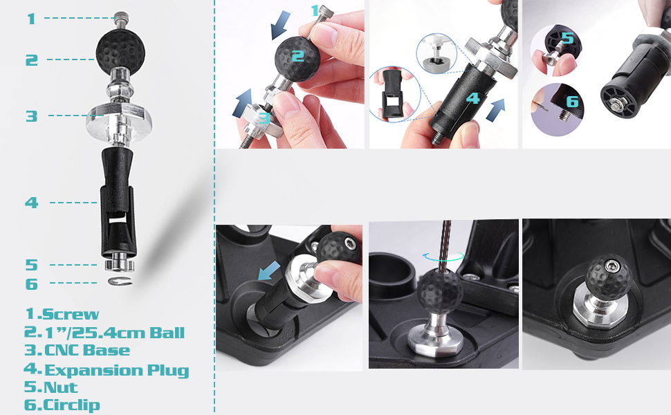 motorcycle fork stem mount ball adapter