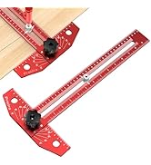 Preciva 13” Carpenter Square Ruler (1/16" Scale) - Foldable Aluminum Alloy T Square with Imperial...