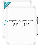 Small White Board Dry Erase, 8.5" x 11" Magnetic Mini Whiteboard Portable | Double-Sided Whiteboa...
