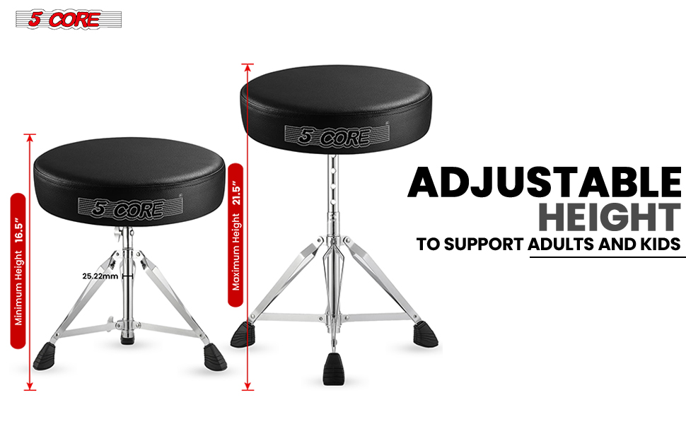 Brown Drum Chair,Height Adjustable Heavy Duty Upgraded Drum Stool