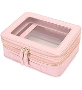Aveniee Clear Makeup Bags, Double Layer Cosmetic Bags with a Separate Brush Compartment, Travel T...