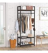 Tribesigns Small Heavy Duty Clothes Rack with Shelf and Hanging Rod, Freestanding Closet Organize...