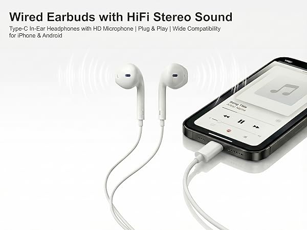 USB C Headphones for iPhone 17