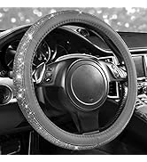 CAR PASS Bling Diamond Leather Steering Wheel Cover, with Bling Sparkly Crystal Glitter Rhineston...