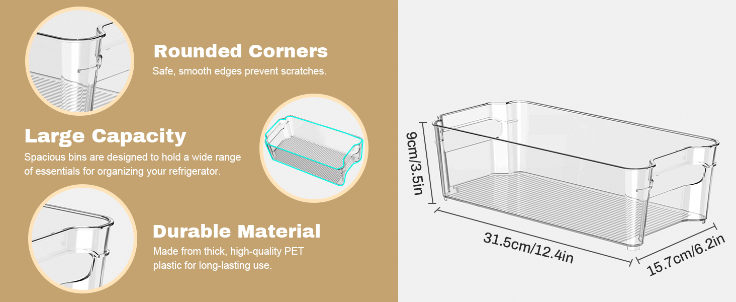 fridge organizer bins