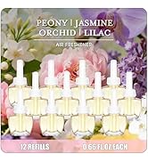 Plug In Air Fresheners for Home, 12 Pack – Peony, Jasmine, Orchid, Lilac, Wall Plug in Refills, R...