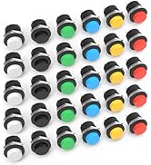 UBANU 30Pcs R13-507 Momentary Push Button, 2-Pin Self-Resetting Mini No Lock Round SPST NO Switch...