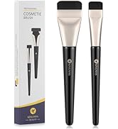 KINGMAS 2Pcs Flat Foundation Brush, Korean Spatula Facial Makeup Brush, Ultra Thin Concealer Cont...