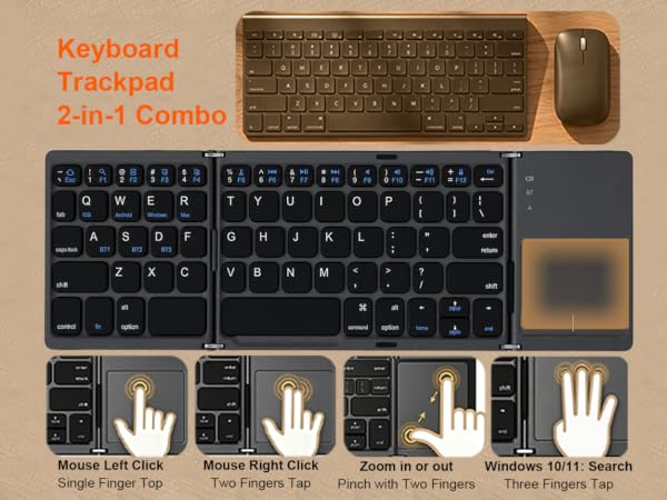 Foldable Keyboard with Touchpad