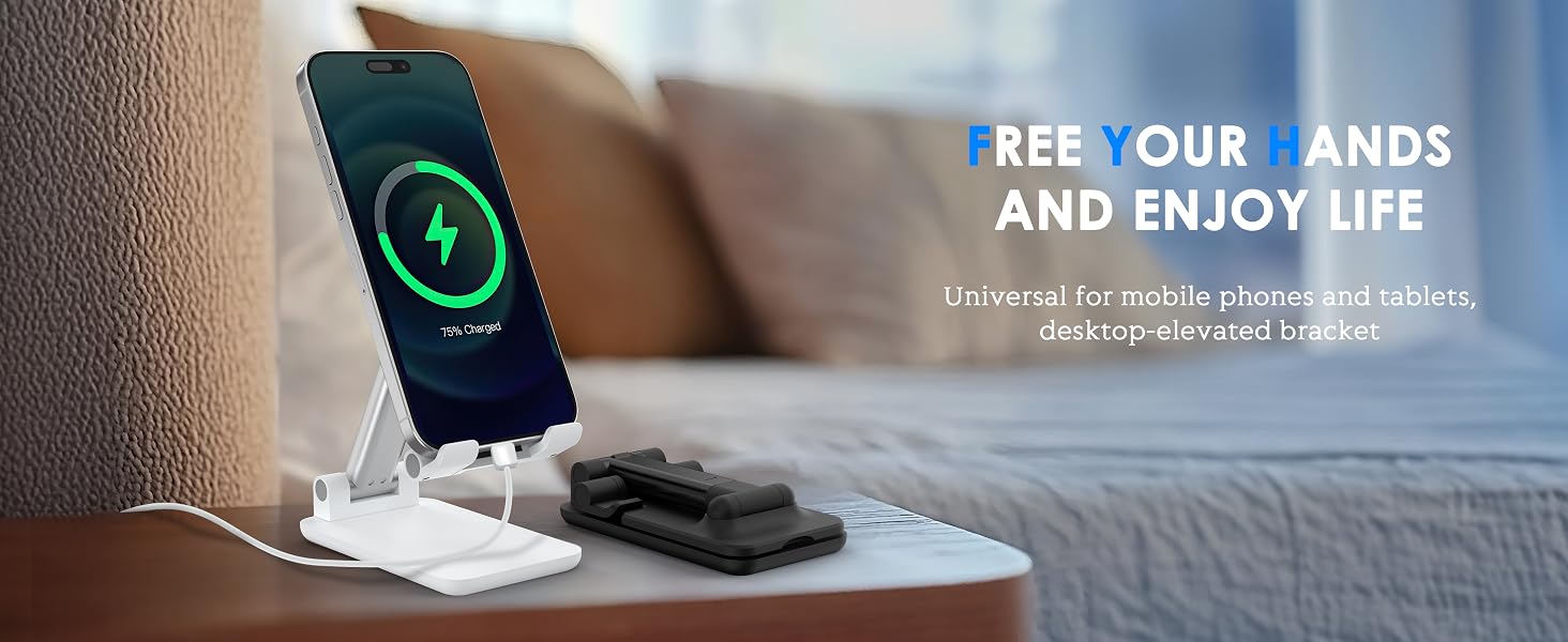 free yout hand and enjoy life Universal for mobile phones and tablets, desktop-elevated bracket