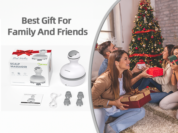 cotsoco Electric Scalp Head Massager with 4 Heads 84 Nodes for Hair Growth and Stress Release