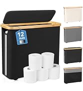 TACGEA Toilet Paper Storage Basket, Toilet Paper Container with Lid, Bathroom Organizer Hold up t...