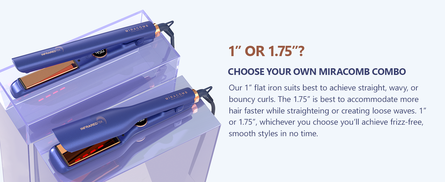 MIRACOMB infrared titanium flat iron hair straightener 1.75