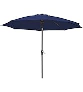 JEAREY 9FT Outdoor Patio Umbrella,Market Table Umbrella with 8 Fiberglass Ribs, Pool Umbrella wit...