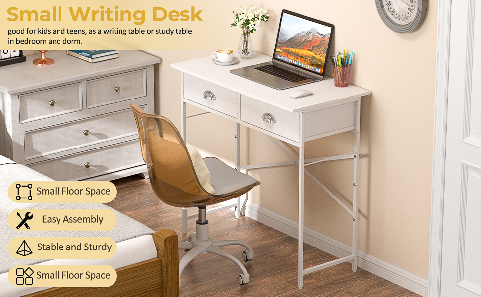 Small White Desk for Bedroom