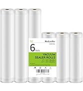 NexLevVac Vacuum Sealer Bags Rolls 6Pack 11"x20'(3Rolls) and 8"x20'(3Rolls) for Food,Seal a Meal ...